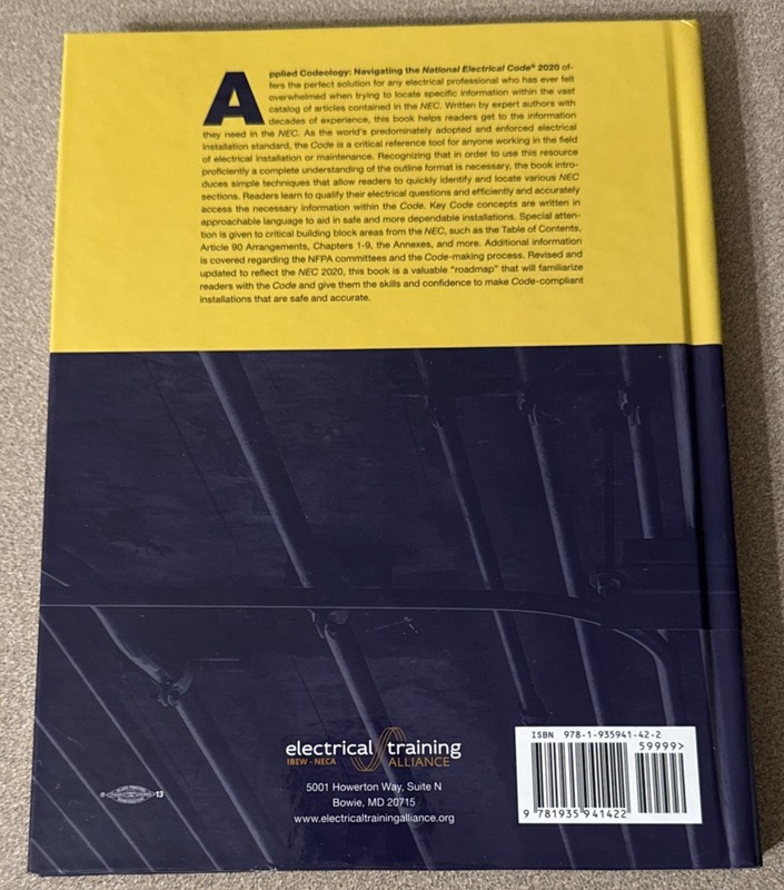 Applied Codeology - Navigating the NEC 2020 Electrical Training Hardcover (NEW) gallery