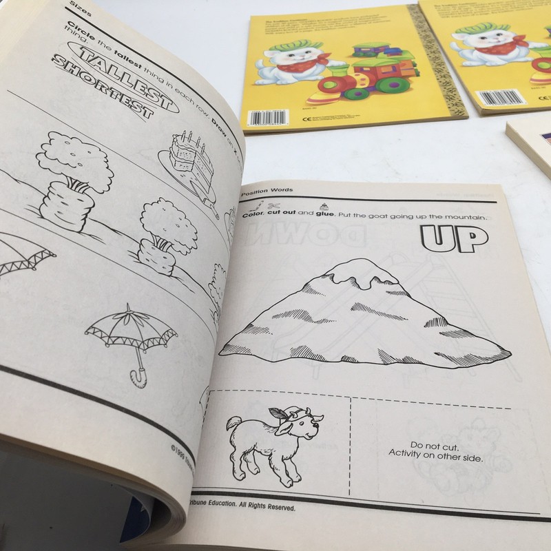 4 Vtg 1990s Preschool Reading Writing Activity Coloring Books Lot Homeschool USA gallery