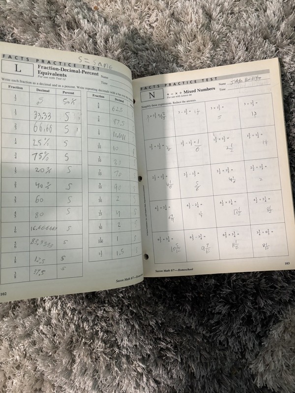 Saxon Math Homeschool 8/7 - Solutions Manual & Test and Worksheets Book gallery