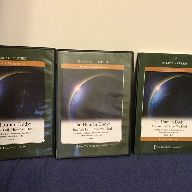 “The Human Body: How We Fail, Heal” Parts 1-2, DVDs + Book, Great Courses 1564