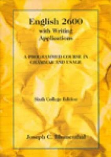 English 2600 with Writing Applications: A Programmed Course in Gram – ACCEPTABLE