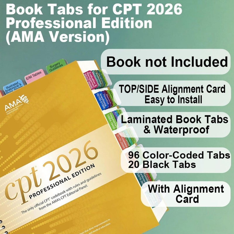 Durable Laminated PVC Medical Coding Tabs for 2026 CPT ICD-10 HCPCS Books gallery