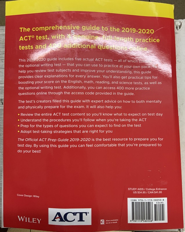 ✅ OFFICIAL ACT PREP Guide 2019-2020, (Book+5 Practice Tests+Online Code) gallery