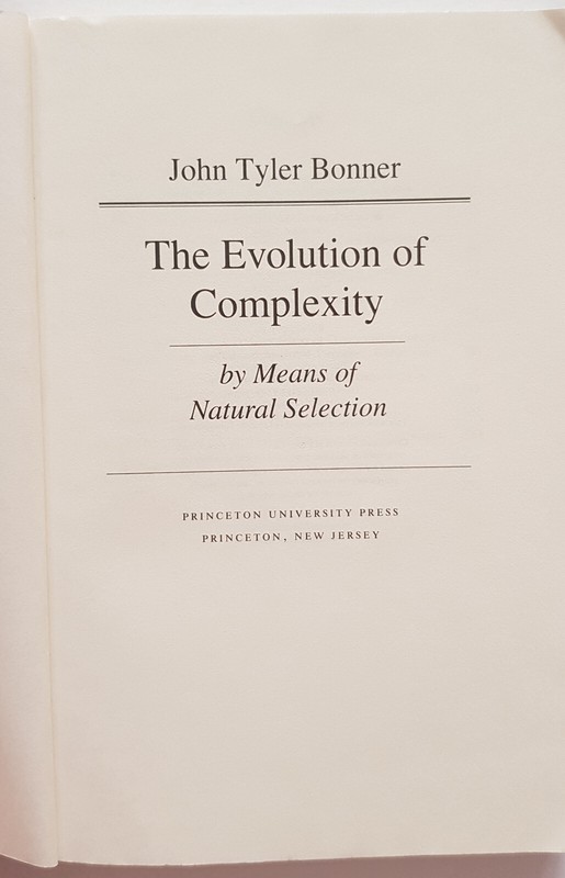 The Evolution of Complexity by John Tyler Bonner - PB - Good gallery