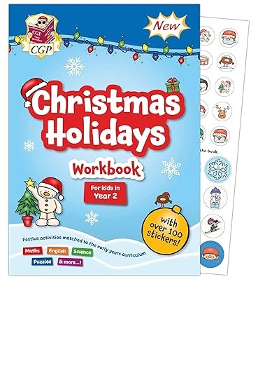 CGP Christmas Holidays Activity Workbook – for kids in Year 2 (ages 6-7): Includ
