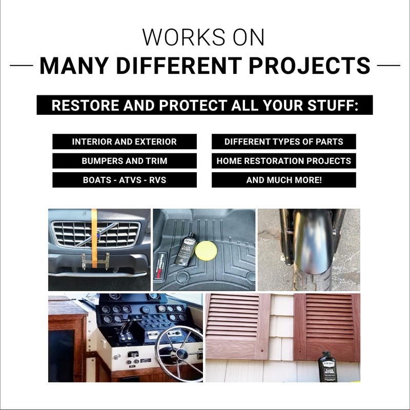 Plastic Restorer for Vehicles | Restore Rubber, Vinyl & Trim | 8 Oz Kit gallery