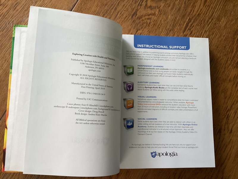Apologia Exploring Creation with Health & Nutrition (First Edition) gallery