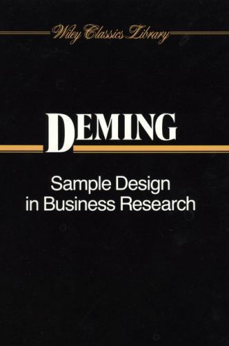 Sample Design Business Research P, Edwards Deming, W., 9780471523703