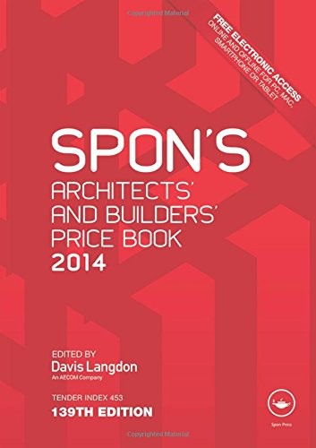 Spon’s Architects’ and Builders’ Price Book 2014 Hardback Book The Fast Free