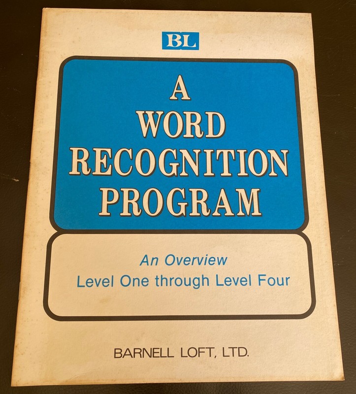 Vintage 1983 A Word Recognition Program an Overview Level 1 -Level 4 BL