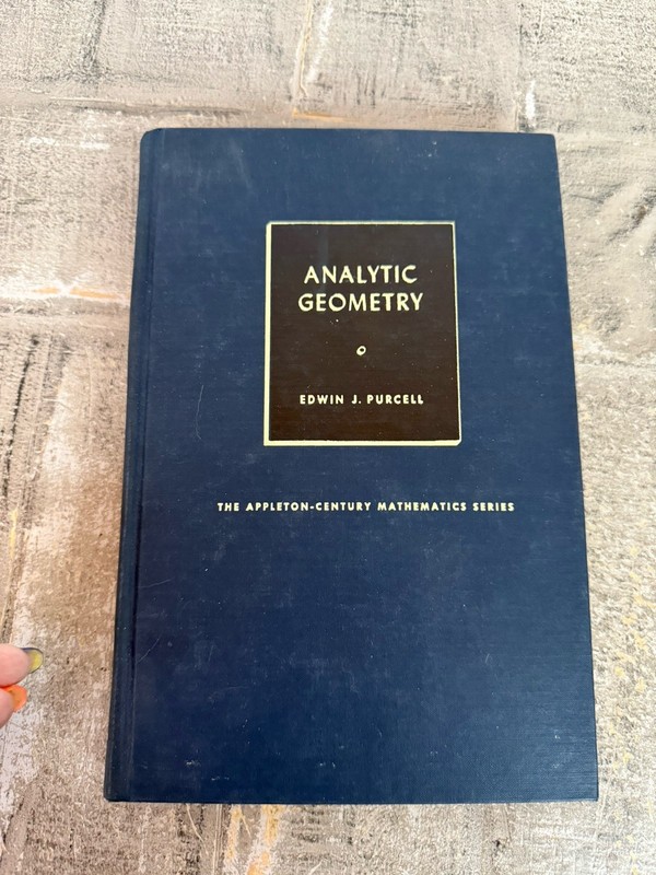 Analytic Geometry By Edwin J. Purcell Hardback 1958 Appleton Century