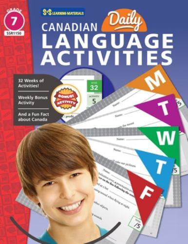 Canadian Daily Language Activities Grade 7, Like New Used, Free shipping in t…