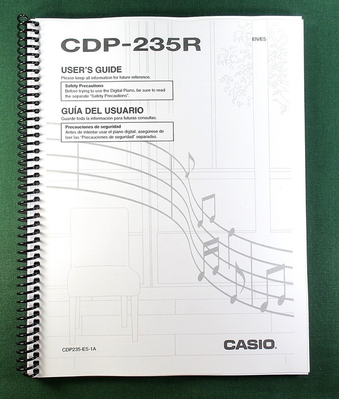 Casio CDP-235 Instruction Manual: 80 Pages Coil Bound & Protective Covers!