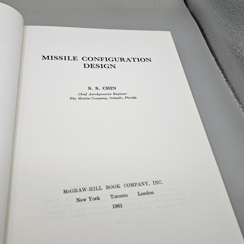 Missile Configuration Design By S. S. Chin 1961 Hardcover McGraw Hill gallery