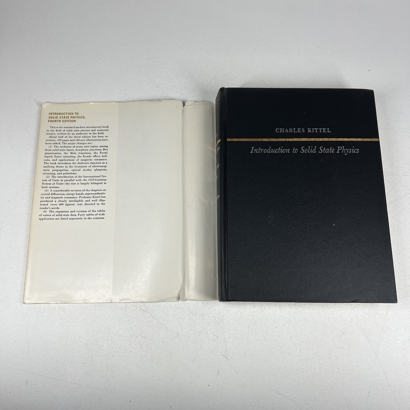 Introduction to Solid State Physics Kittel Charles Hardcover 1971 4th Edition gallery