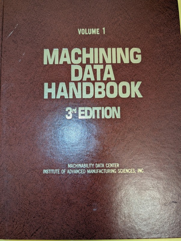 Machining Data Handbook 3rd Edition Set Volume 1 & 2 Hardcover 1980 gallery