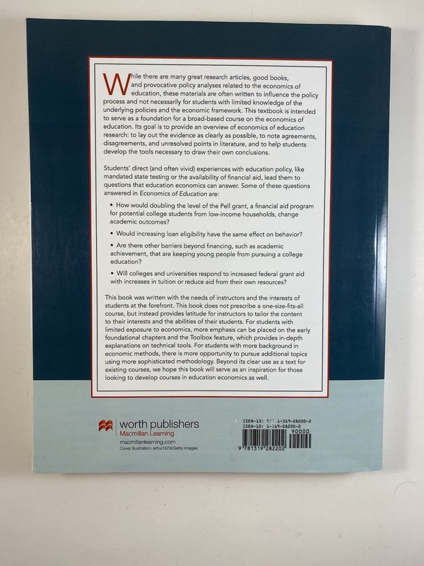 Economics of Education (2nd Printing) (Michael Lovenheim 2019) LN gallery