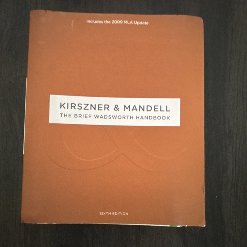 Kirszner & Mandell Brief Wadsworth Handbook 6th Ed MLA Update 2009 PB