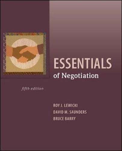 Essentials of Negotiation by Professor Lewicki, Roy J: Used