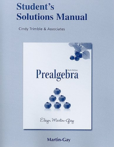 Student Solutions Manual for Prealgebra