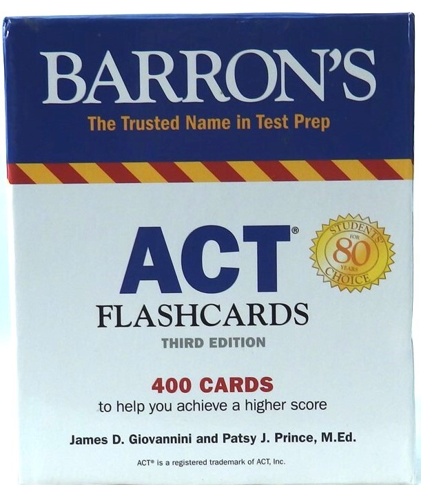 ACT Flashcards [Barron’s Test Prep] 3rd Edition 400 Cards Giovannini, Metal Ring
