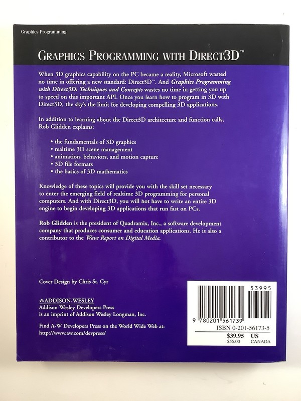 Graphics Programming with Direct3D w/UNOPENED CD (Rob Glidden, 1997) LN gallery