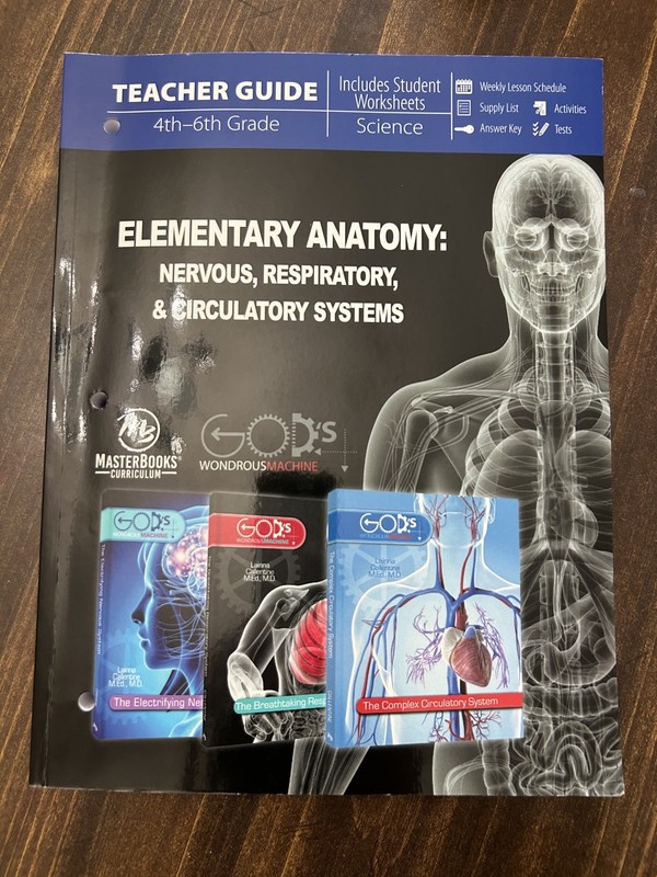 Elementary Anatomy:Nervous, Respiratory, Circulatory Masterbooks Homeschool New