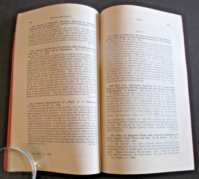 VTG 1929 Science Abstracts Section A. Physics Monthly Booklet 184 Pages gallery