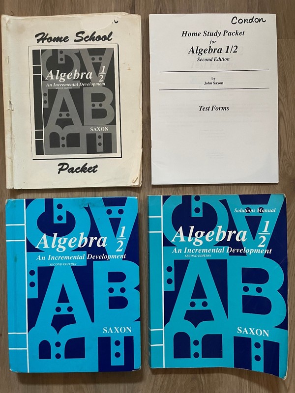 Saxon Algebra 1/2 Second Edition Textbook, Solutions Manual, Test Forms