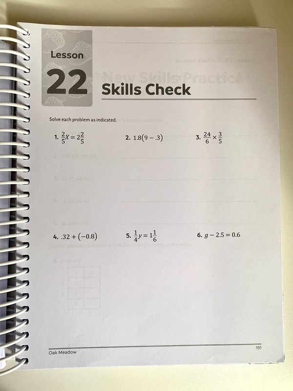 Oak Meadow 7th Grade Math Workbook (NEW) gallery