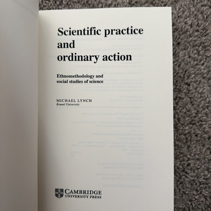 Scientific Practice and Ordinary Action : Ethnomethodology and Social Studies... gallery