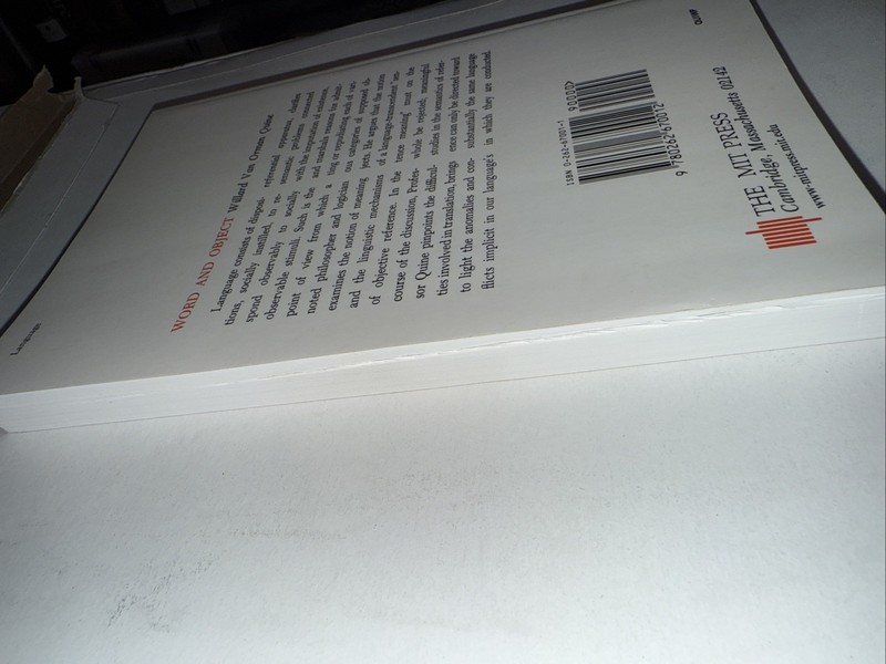 WORD AND OBJECT (MIT PRESS) By Willard Van Orman Quine *Excellent Condition* gallery