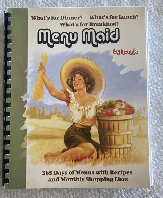 365 Days Menu Maid Cookbook With Recipes and Monthly Shopping List Signed Nonnie