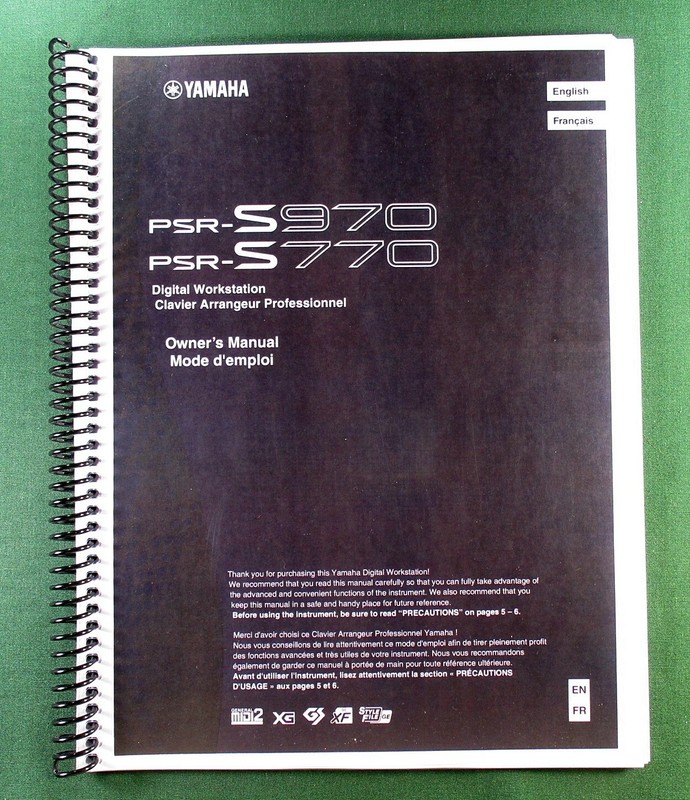 Yamaha PSR-S970 PSR-S770 Instruction Manual: 118 Pages & Protective Covers!