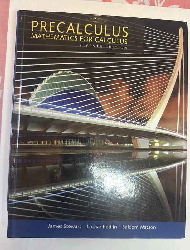 Precalculus Mathematics for Calculus 7th Ed Stewart Redlin Watson Hardcover Cen…