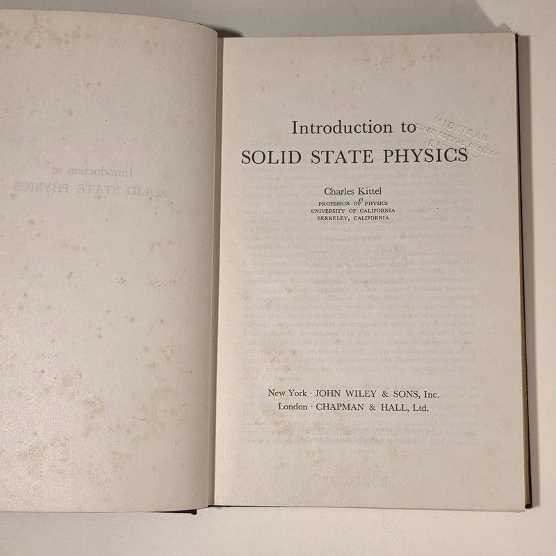 Introduction to Solid State Physics 1953 Charles Kittel HC Vintage Science Book gallery