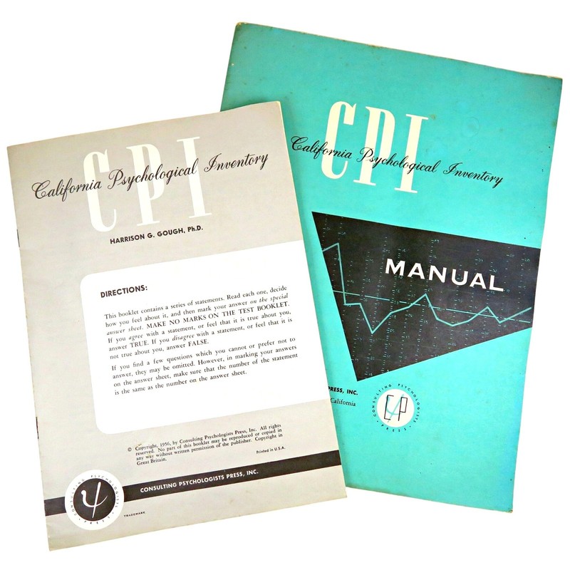 California Psychological Inventory Manual (1975) + 1956 Test Booklet Set