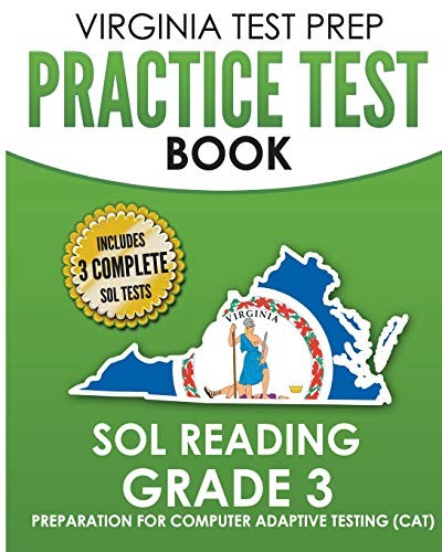 VIRGINIA TEST PREP PRACTICE TEST BOOK SOL READING GRADE 3: By Hawas *Excellent*