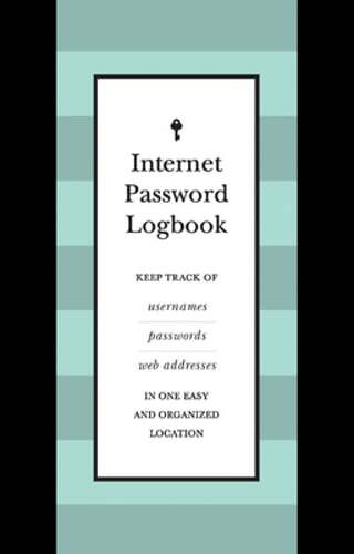 Internet Password Logbook (Black Leatherette): Keep Track of Usernames,: Used