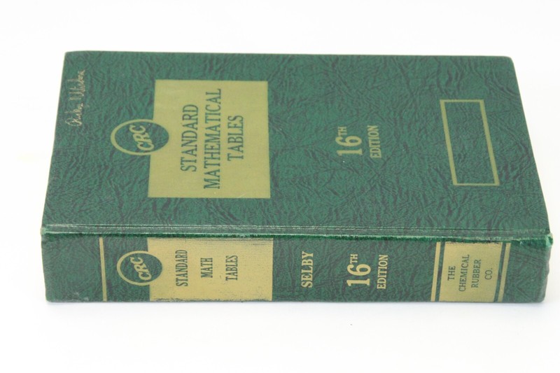 CRC Standard Mathematical Tables 16th Edition Chemical Rubber Co Hardcover 1968 gallery