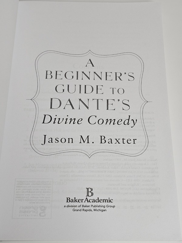 Dante's Divine Comedy Beginner's Guide Jason Baxter Paperback Book Study Primer gallery