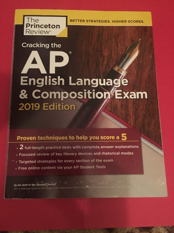 Cracking the AP English Language & Composition Exam, 2019 Ed, LIKE NEW/MINT COND