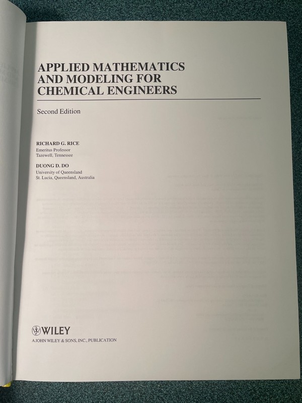 Applied Mathematics and Modeling for Chemical Engineers by Richard G. Rice gallery