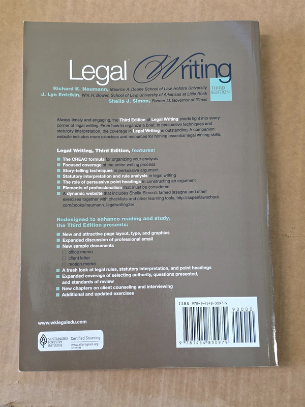 2015 Legal Writing Third Edition Wolters Kluwer softcover great condition gallery