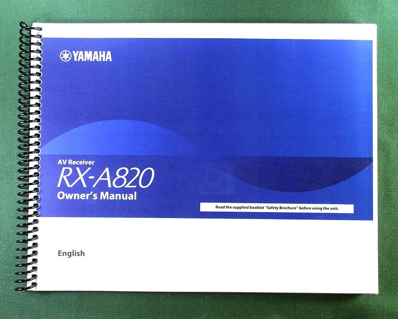 Yamaha RX-A820 Instruction Manual: Full Color 161 Pages & Protective Covers!