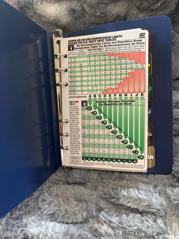 SSI Open Water Diver Student Manual Book Diving DiveLog Binder Dive Tables Bag gallery