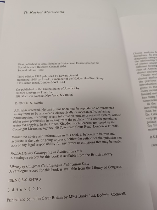 Cluster Analysis Third Edition by Brian Everitt - Hardcover gallery