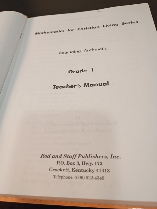 Beginning Arithmetic 1 Teacher's Manual Mathematics For Christian Living Series gallery