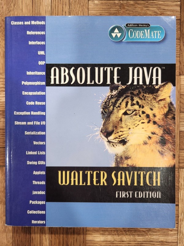 New Absolute Java by Walter J. Savitch (2003, CD-ROM / Trade Paperback)
