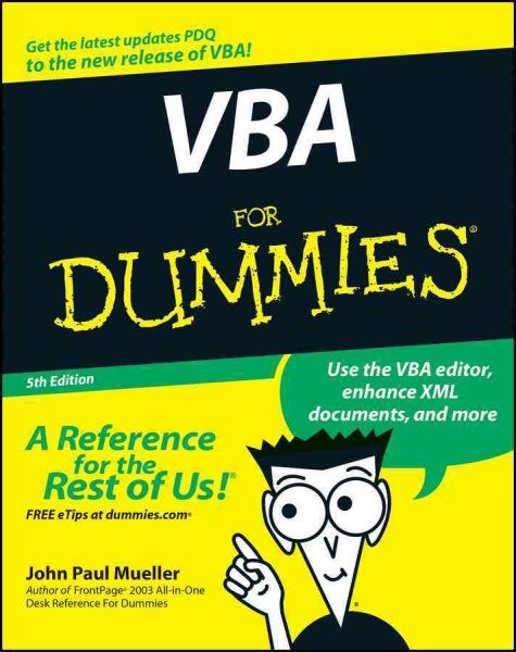 VBA for Dummies, Paperback by Mueller, John Paul, Like New Used, Free shippin...
